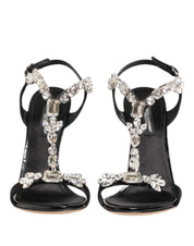 Dolce & Gabbana Black Keira Crystals Heels Sandals Shoes Dolce & Gabbana