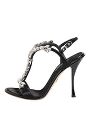 Dolce & Gabbana Black Keira Crystals Heels Sandals Shoes Dolce & Gabbana