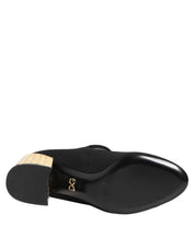Black Flower Crystal Embellished Mary Jane Shoes
