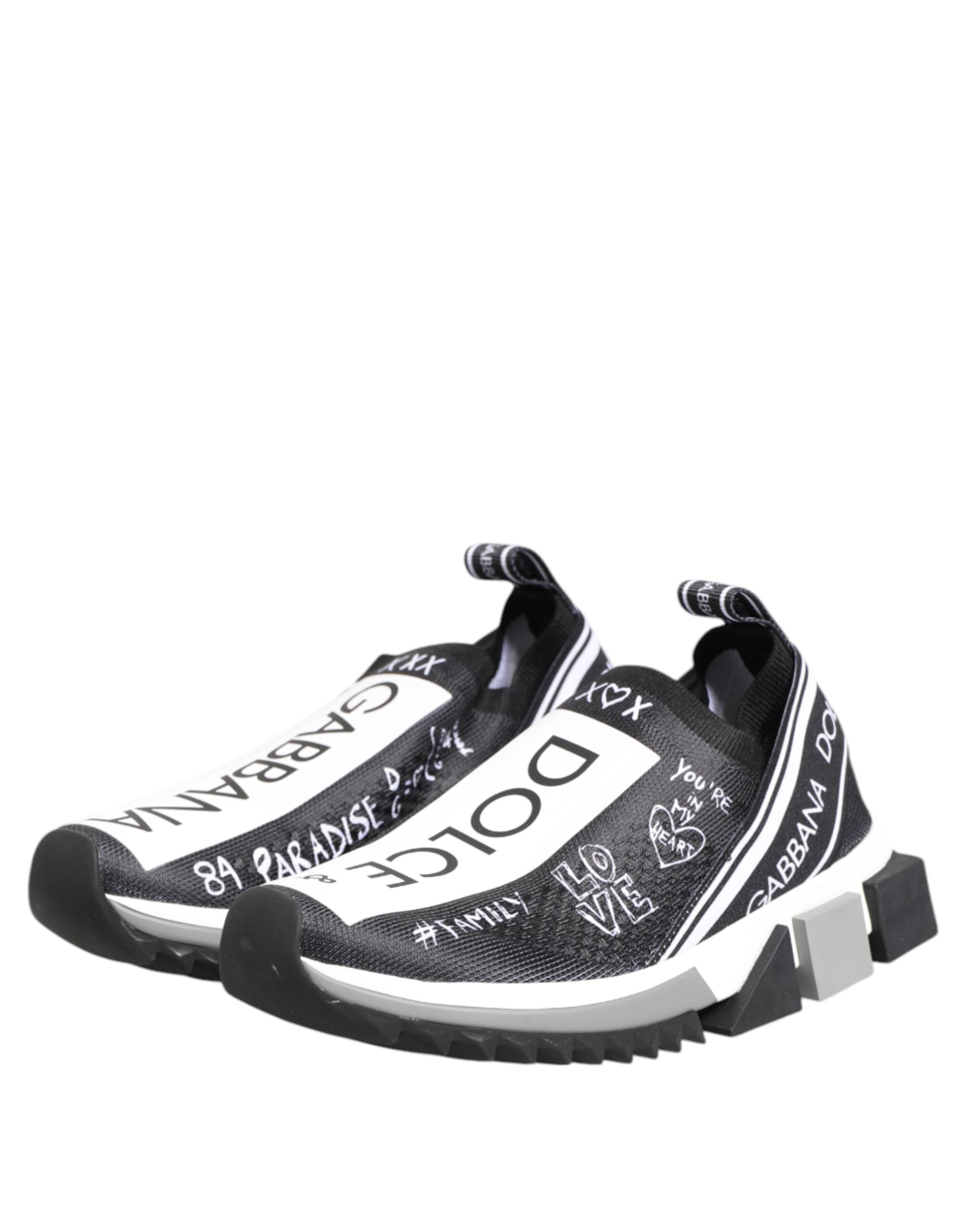 Dolce & Gabbana Black White Sorrento Low Top Sneakers Shoes Dolce & Gabbana