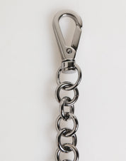 Black White DG Rubber Logo Silver Men Keychain Keyring