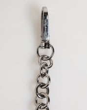 Black White DG Rubber Logo Silver Men Keychain Keyring
