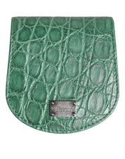Dolce & Gabbana Green Exotic Skin Coin Condom Case Holder Pocket Wallet Dolce & Gabbana