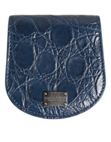 Blue Exotic Skin Coin Condom Case Holder Pocket Wallet