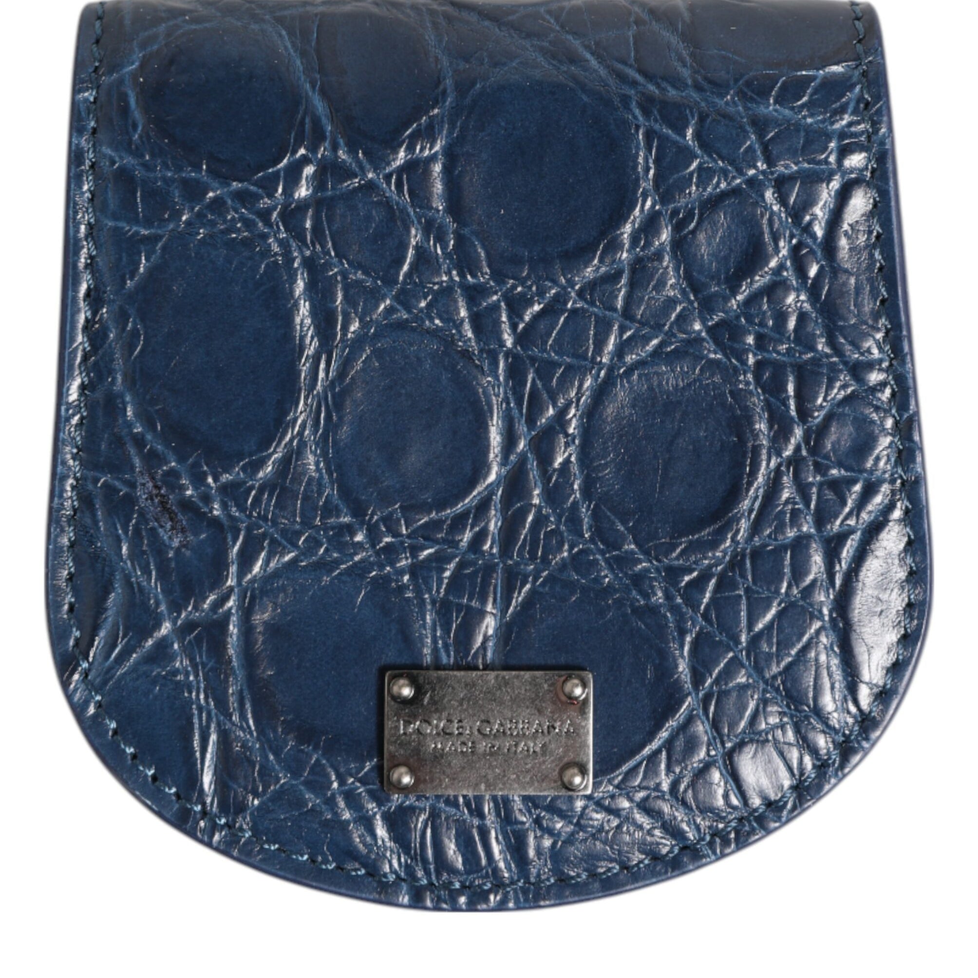 Dolce & Gabbana Blue Exotic Skin Coin Condom Case Holder Pocket Wallet Dolce & Gabbana