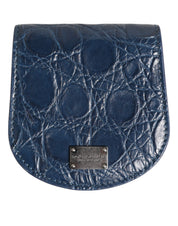 Dolce & Gabbana Blue Exotic Skin Coin Condom Case Holder Pocket Wallet Dolce & Gabbana