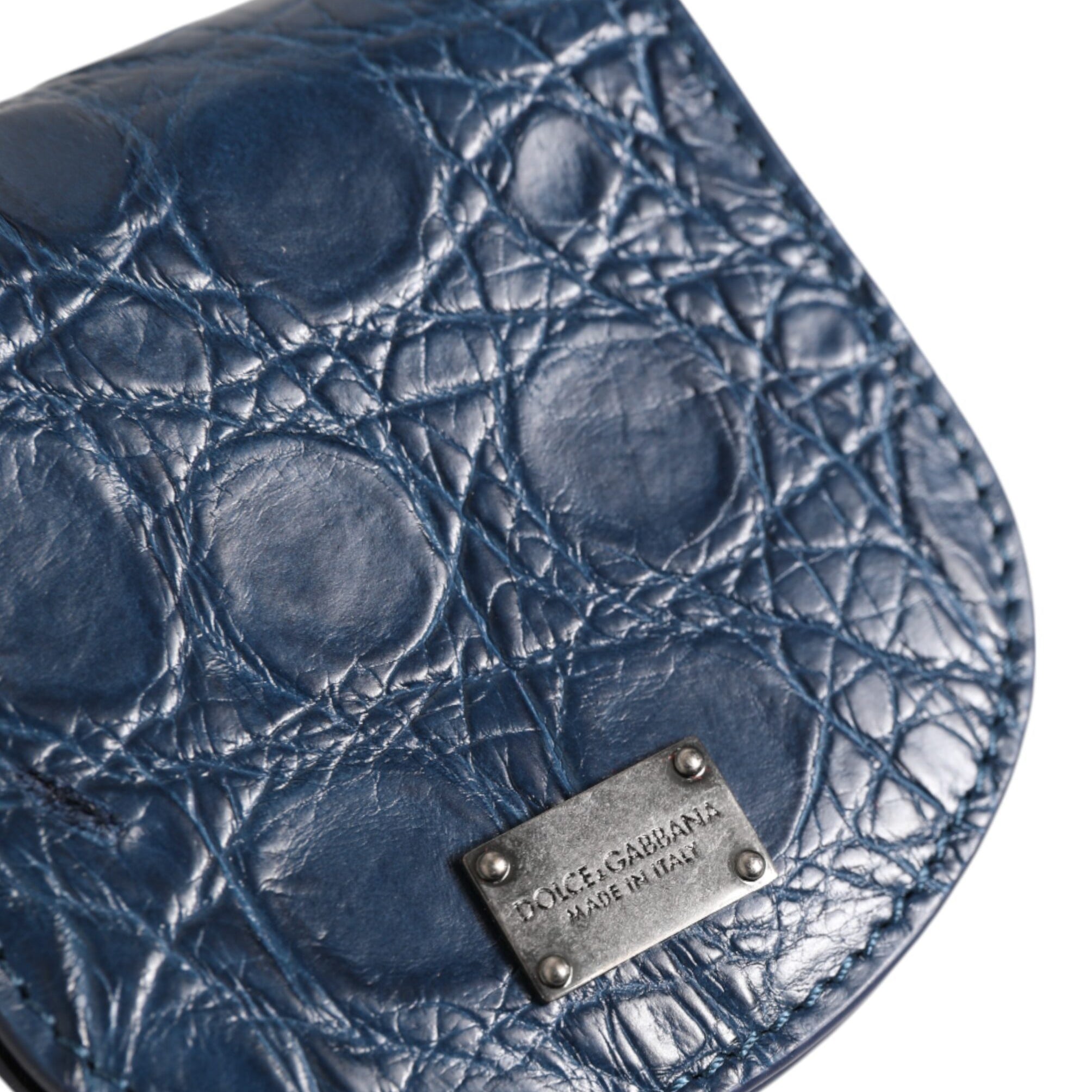 Dolce & Gabbana Blue Exotic Skin Coin Condom Case Holder Pocket Wallet Dolce & Gabbana
