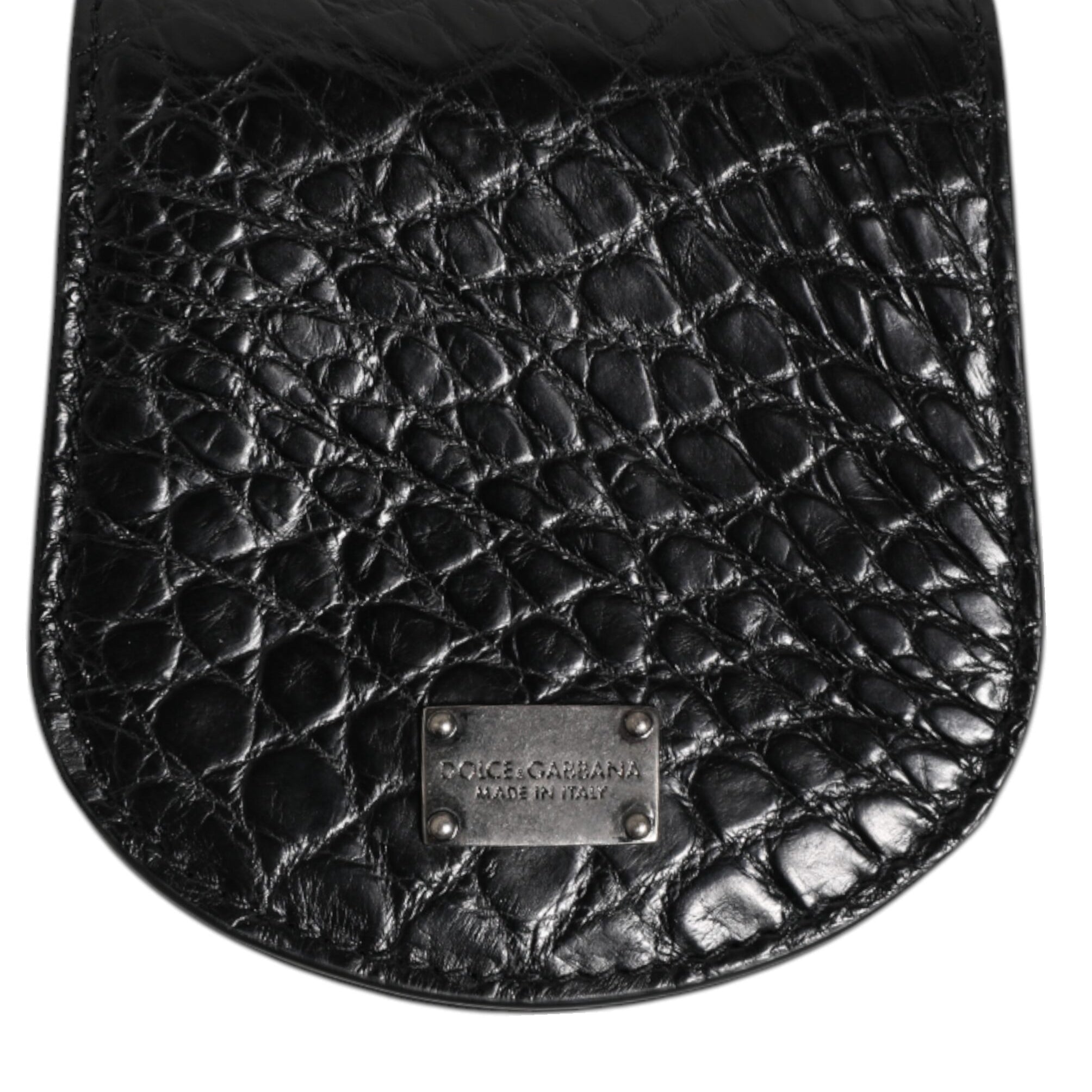 Dolce & Gabbana Black Exotic Skin Coin Condom Case Holder Pocket Wallet Dolce & Gabbana