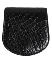 Dolce & Gabbana Black Exotic Skin Coin Condom Case Holder Pocket Wallet Dolce & Gabbana