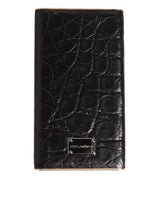 Black Leather Exotic Skin 3000mAh Power Bank Charger USB