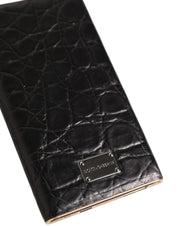 Black Leather Exotic Skin 3000mAh Power Bank Charger USB