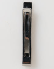 Silver Tone Brass Logo Branded Men Accessory Tie Clip Bar