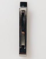 Silver Tone Brass Logo Branded Men Accessory Tie Clip Bar