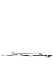 Silver Brass Crystal Spilla Serpente Mens Brooch Pin