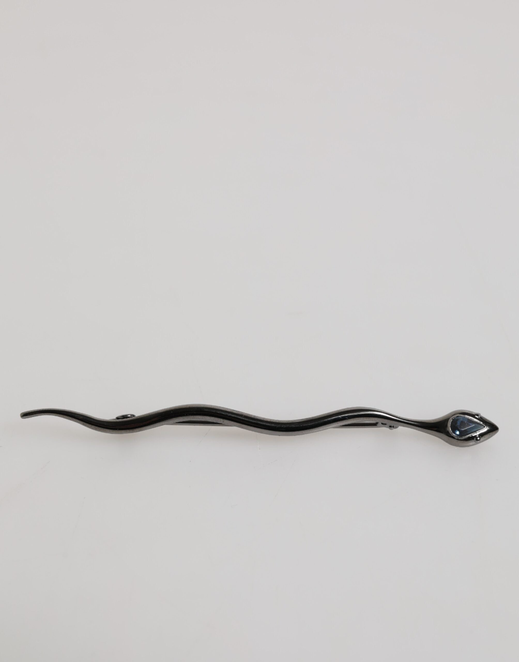 Dolce & Gabbana Black Brass Crystal Spilla Serpente Mens Brooch Pin Dolce & Gabbana
