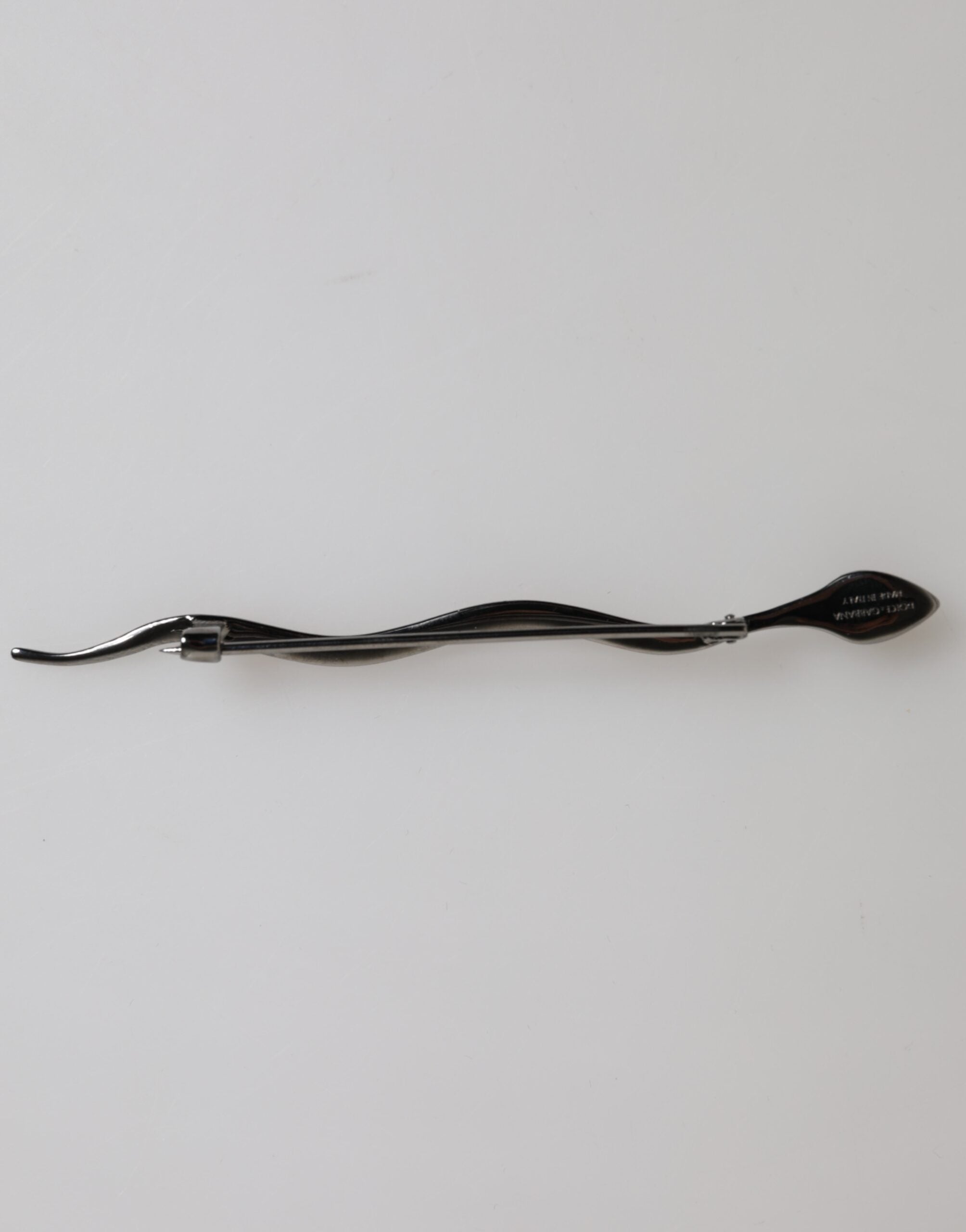 Dolce & Gabbana Black Brass Crystal Spilla Serpente Mens Brooch Pin Dolce & Gabbana