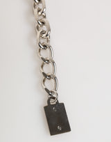 Silver Chain Brass Beaded Lobster Clasp Logo Men Bracelet