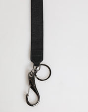 Black Yellow Polyester DG Logo Silver Keychain Keyring