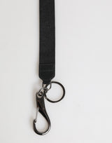 Black Yellow Polyester DG Logo Silver Keychain Keyring