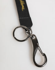 Black Yellow Polyester DG Logo Silver Keychain Keyring