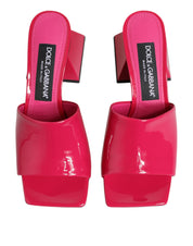 Pink Open Toe Block Heel Mules Sandals Shoes