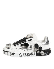 White Portofino Crystal Sneakers  Shoes