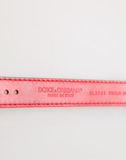 Red Exotic Leather Gold Tone Metal Buckle Women Armband