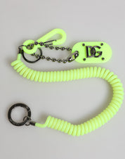 Green Springy Key Holder DG Logo Men's Keychain Keyring