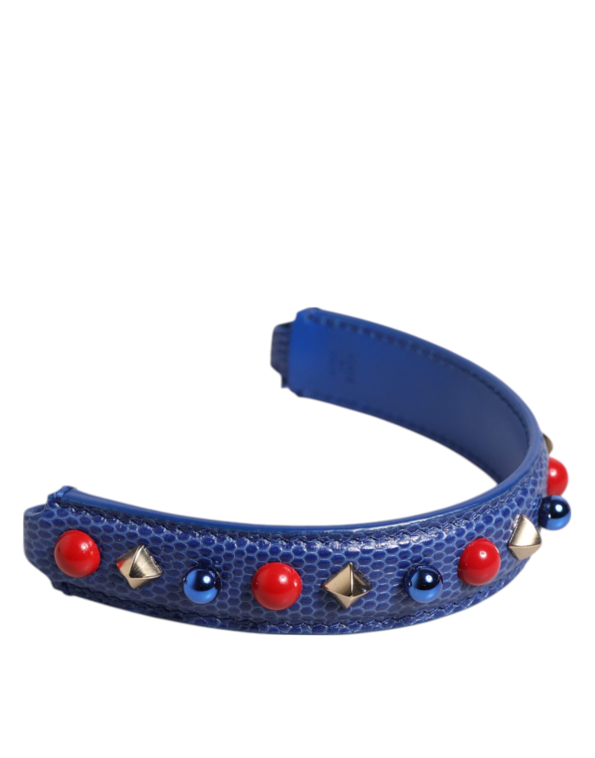 Blue Embellished Leather Bag Handle Women Shoulder Strap