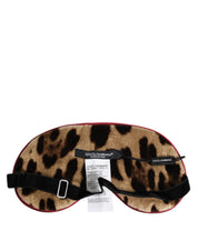 Brown Leopard Print Silk Women Accessory Sleep Eye Mask
