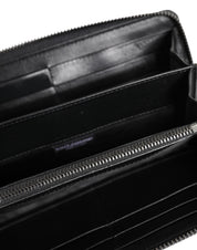 Dolce & Gabbana Black Blue Exotic Leather Men Continental Clutch Wallet Dolce & Gabbana