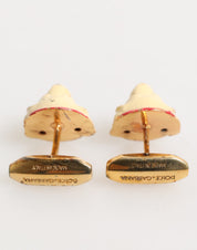 Brass Gold Tone Dog Puppy Men's Accessories Cufflink