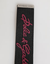 Black Burgundy Polyester DG Logo Men Keychain Keyring