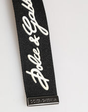 Black White Polyester DG Logo Silver Men Keychain Keyring