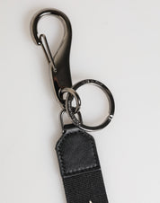Black White Polyester DG Logo Silver Men Keychain Keyring