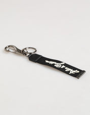 Black White Polyester DG Logo Silver Men Keychain Keyring