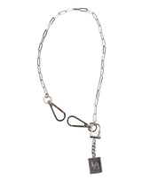 Silver Tone Metal Chain DG Logo Pendant Men Necklace