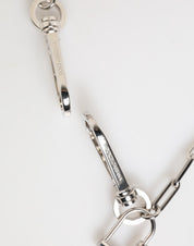 Silver Tone Metal Chain DG Logo Pendant Men Necklace