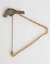 Lapel Pin Brass Copper Revolver Men Accessories Brooch