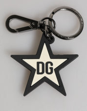 White Black DG Logo Star Rubber Men's Keychain Keyring