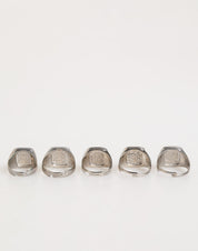 Dolce & Gabbana Silver Tone Brass Lettering Set 5 Pieces Adjustable Ring Dolce & Gabbana