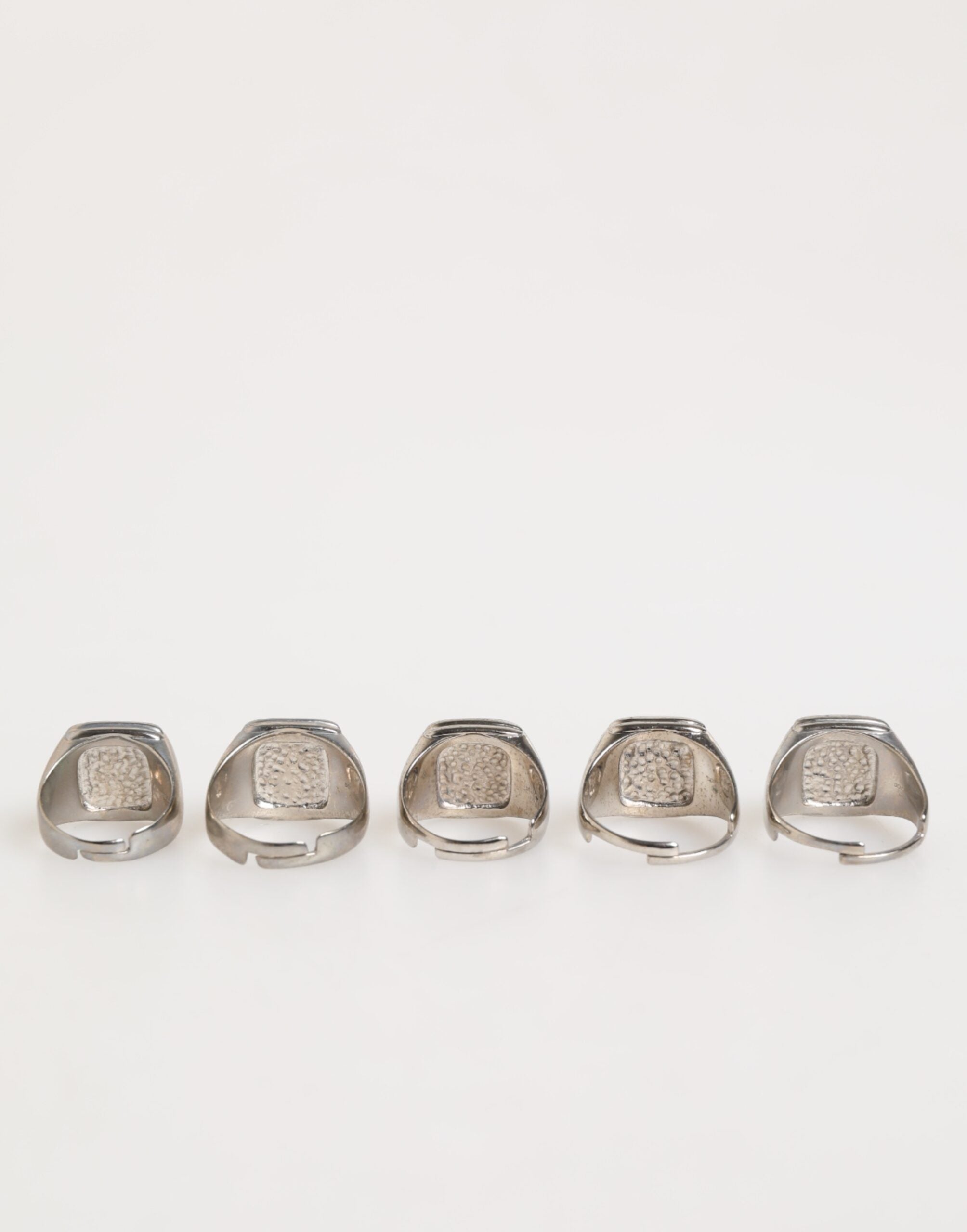 Dolce & Gabbana Silver Tone Brass Lettering Set 5 Pieces Adjustable Ring Dolce & Gabbana