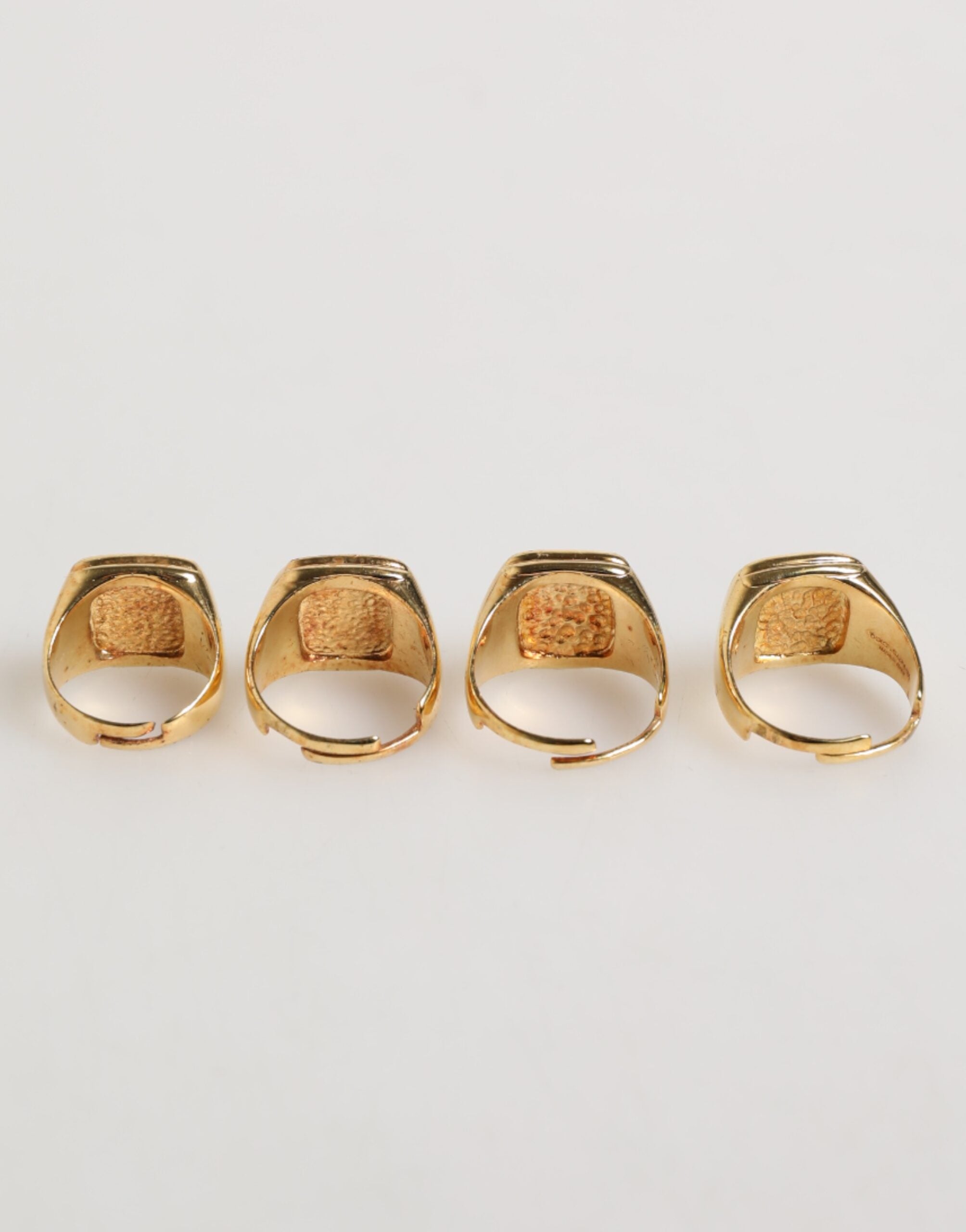 Dolce & Gabbana Gold Tone Brass JAZZ Letter Set 4 Pieces Adjustable Ring Dolce & Gabbana
