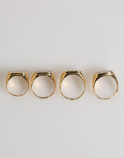 Gold Tone Brass JAZZ Letter Set 4 Pieces Adjustable Ring