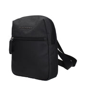 Piquadro Black Fabric Crossbody Bag