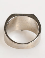 Silver Tone Pyramid DG Logo Real Brass Ring