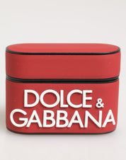 Red White Silicone Embossed Logo Accessory Airpods Case