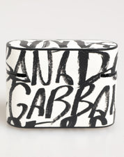 Black White Leather Monogram Print Logo Holder Airpods Case