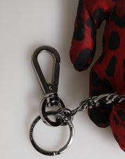 Red Black Polyester Animal Silhouette Bag Keychain Keyring