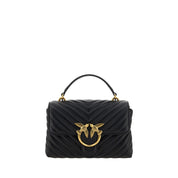 PINKO Black Calf Leather Bos Taurus Handbag
